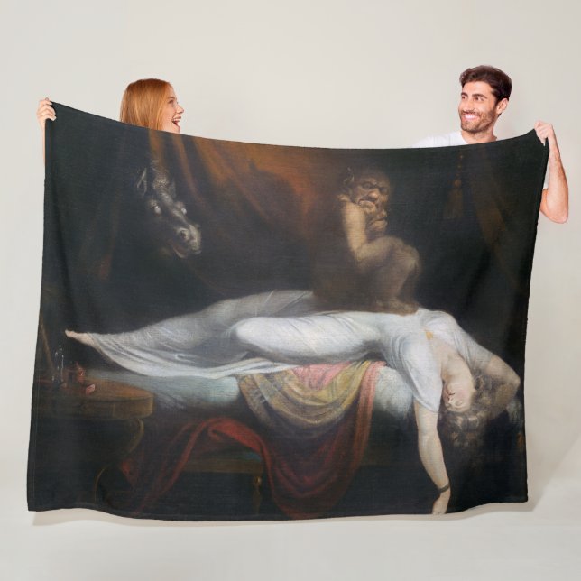 Henry Fuseli Gothic Macabre Mörk Art Fleecefilt (På plats)