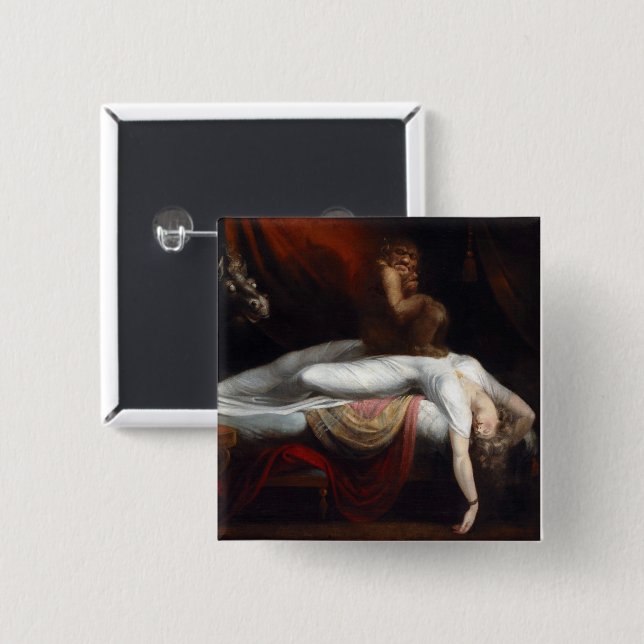 Henry Fuseli Gothic Macabre Mörk Art Knapp (Framsida & baksida)