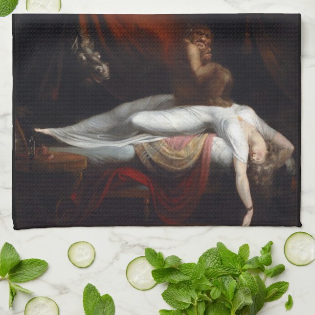 Henry Fuseli Gothic Macabre Mörk Art Kökshandduk (Vikta)