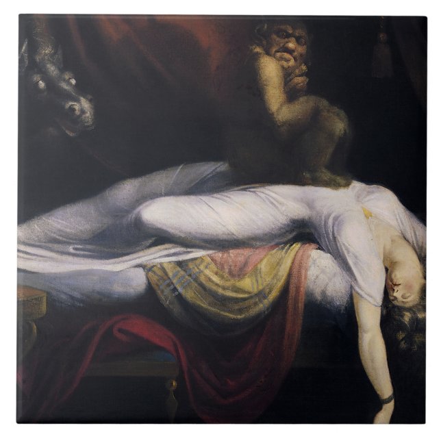 Henry Fuseli - mardrömmen Kakelplatta (Framsidan)