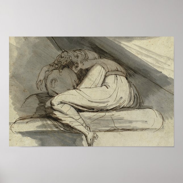Henry Fuseli - Woman Sitta, uppstoppad Poster (Framsidan)