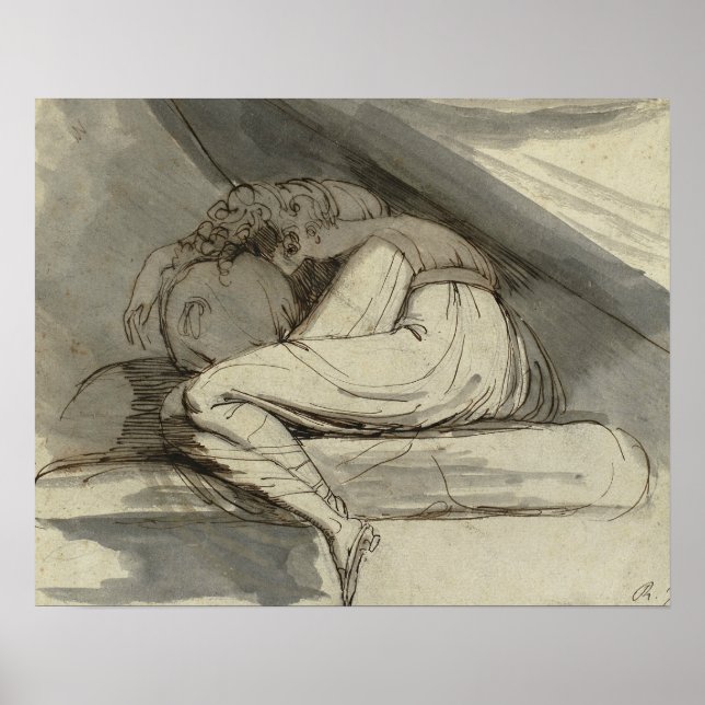 Henry Fuseli - Woman Sitta, uppstoppad Poster (Framsidan)