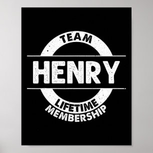 Henry Gift Funny Surname Family Träd Birthday Reun Poster