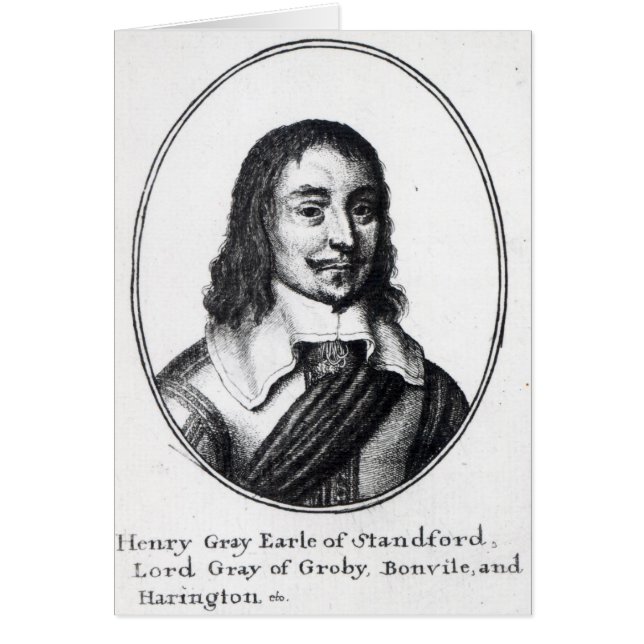 Henry grå färg, 1st Earl Stamford Hälsningskort (Framsidan)