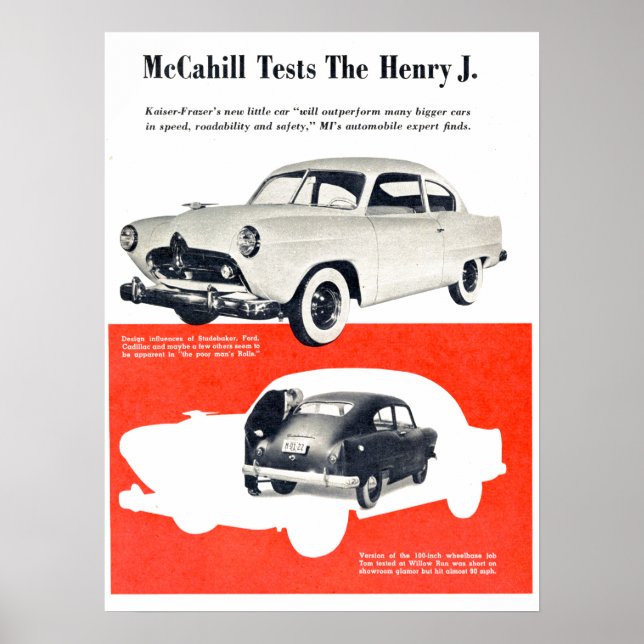 Henry J Automobile 1950 Poster (Framsidan)