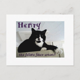 Henry Kattdjuret Fiber Artist Post Card Vykort