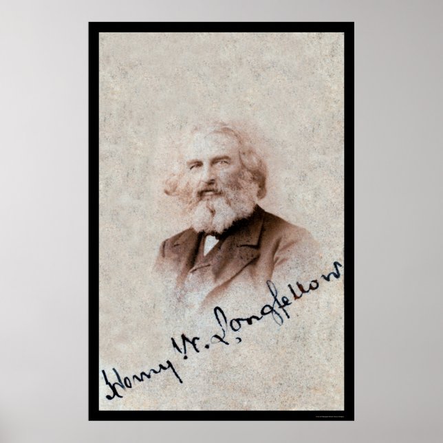 Henry Longriktigt Undertecknat kort 1860 Poster (Framsidan)