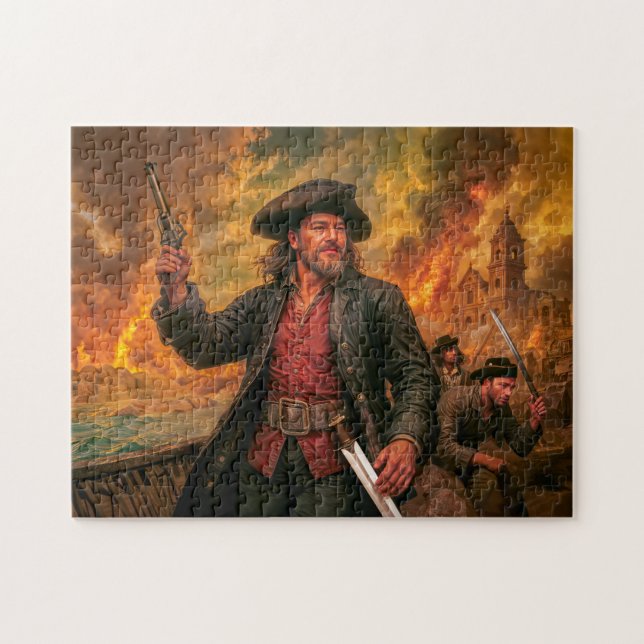 Henry Morgan Piratstrid Porträtt Pussel (Horisontell)