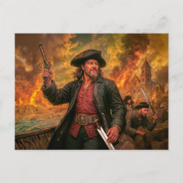 Henry Morgan Piratstridsporträtt Vykort