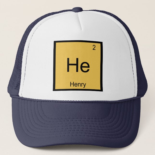 Henry  Namn Kemi Element Periodiska Systemet Truckerkeps (Framsida)