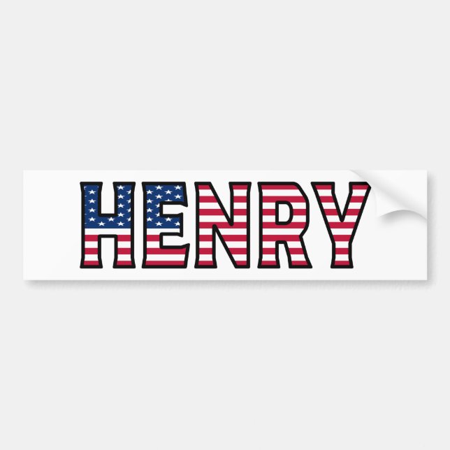 Henry Namn Vorname USA Aufkleber Sticker Auto Bildekal (Framsidan)