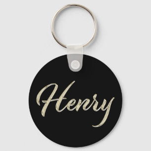 Henry Namn whitegold Button Schlüsselanhänger Nyckelring