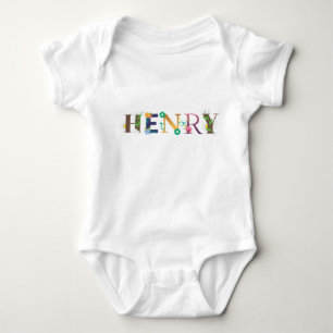 HENRY Namnkonst med broderade blommor T Shirt