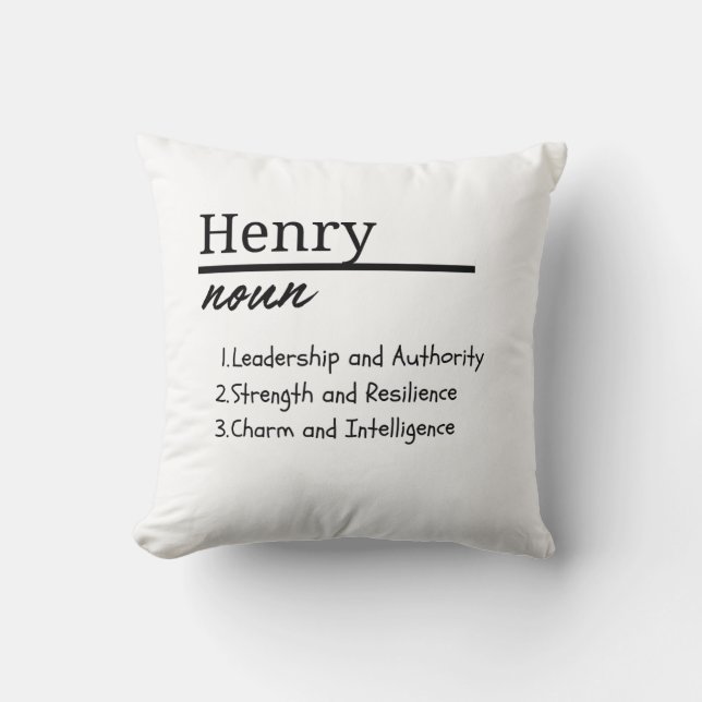 Henry, Pojke Personlig Namn Definition Kudde (Framsida)