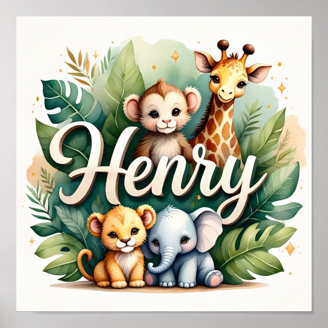 Henry Safari Nursery Wall Art Poster (Framsidan)