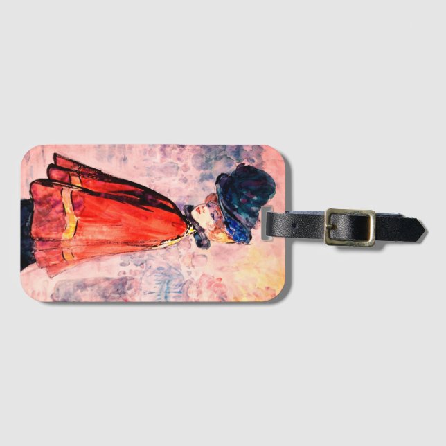 Henry Somm - Elegant i Red Cape     Bagagebricka (Framsida horisontal)