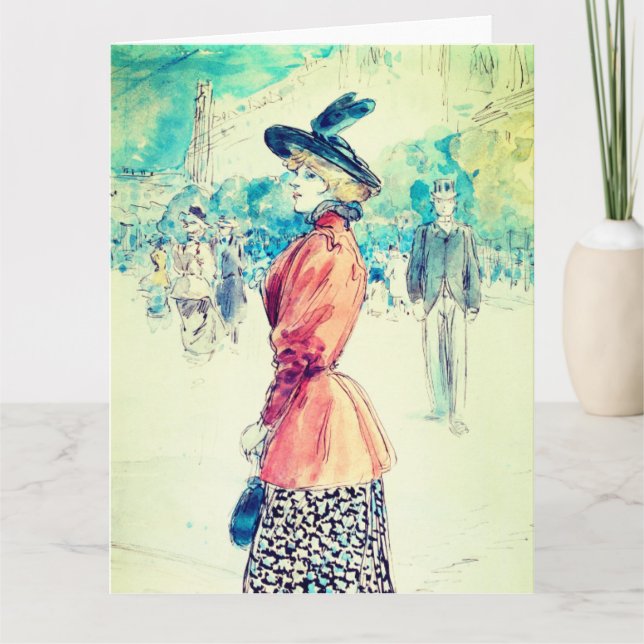 Henry Somm - Elegant på en boulevard Kort (Framsida)