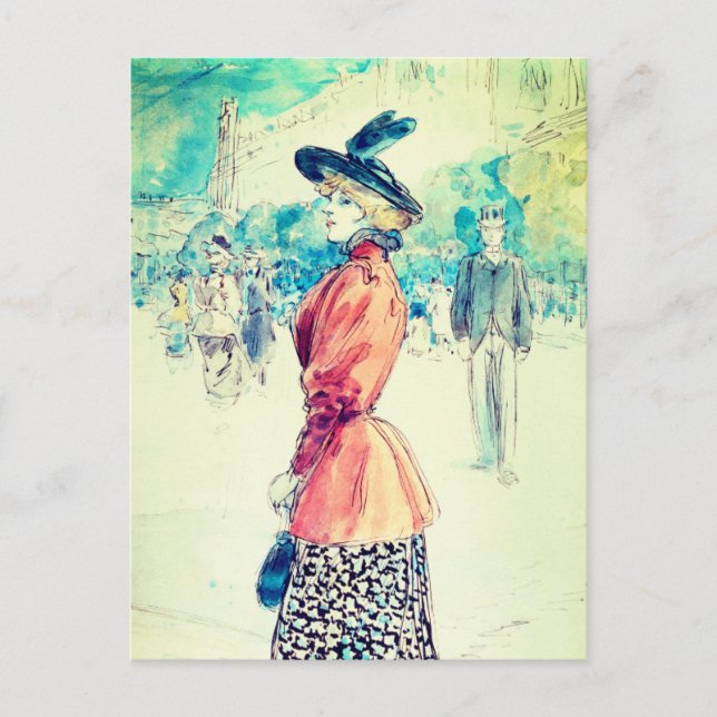 Henry Somm - Elegant på en boulevard Vykort (Framsida)