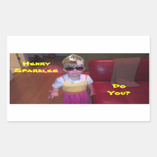 Henry Sparkles Rektangulärt Klistermärke