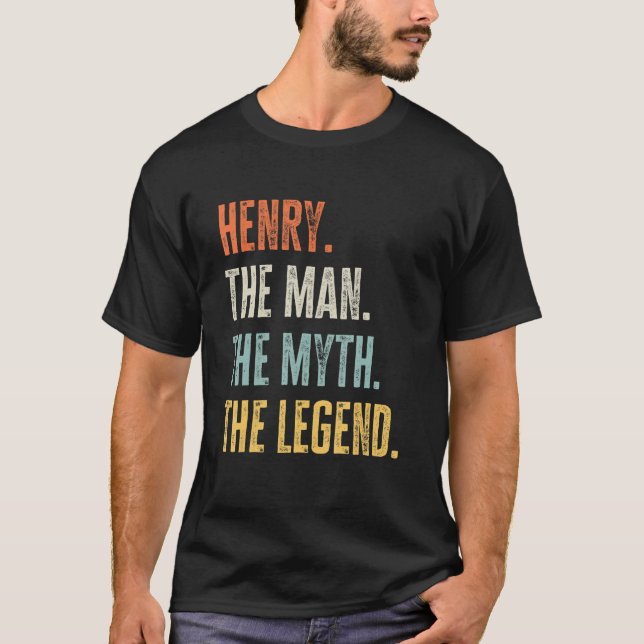 Henry The Best, Man Myth Legend, Lusnyj Best Namn  T Shirt (Framsida)