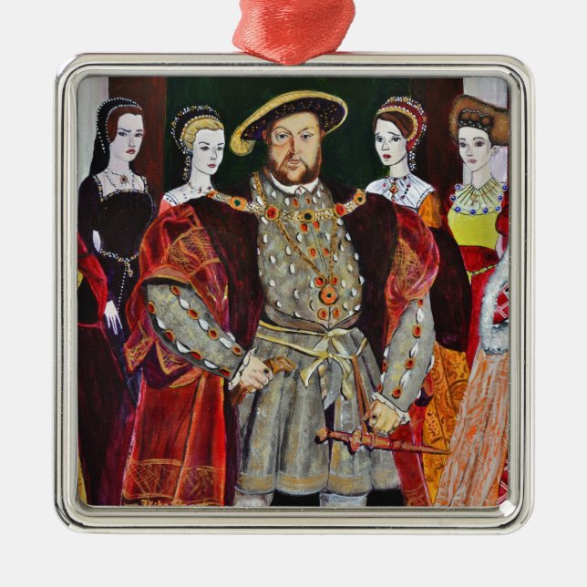 Henry The Eighth och hans sex fruar Julgransprydnad Metall (Framsidan)