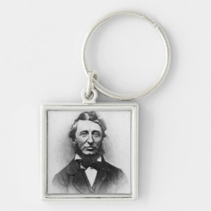 Henry Thoreau Fyrkantig Silverfärgad Nyckelring