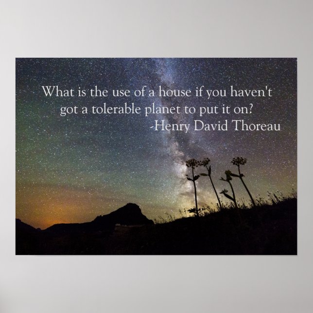 Henry Thoreau Quote With Night Sky And Cosmos Poster (Framsidan)
