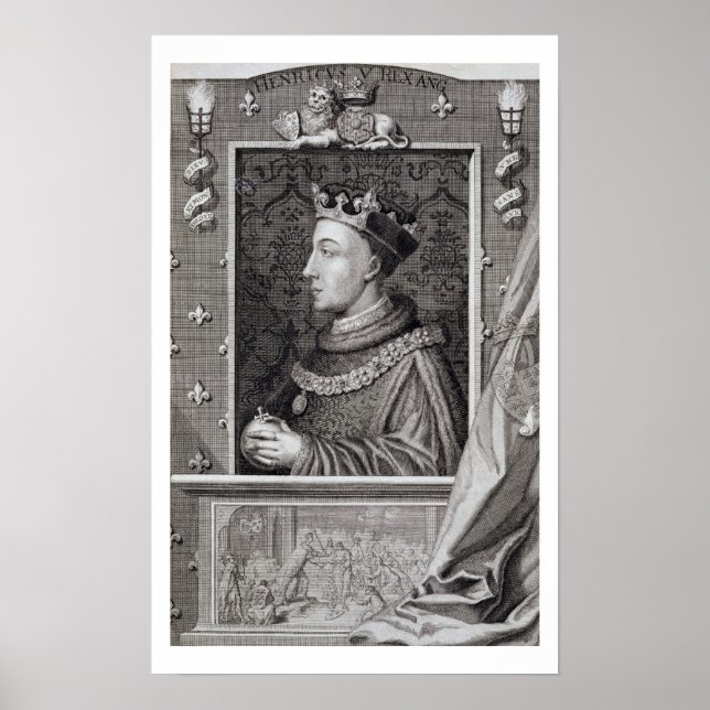 Henry V (1387-1422), efter en målning i Kensingto Poster (Framsidan)