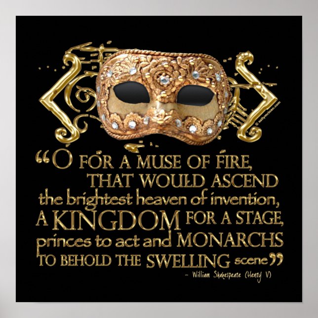 Henry V Quote (Guld version) Poster (Framsidan)