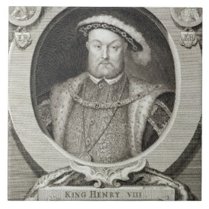 Henry VIII (1491-1547), efter en målning i Roen Kakelplatta