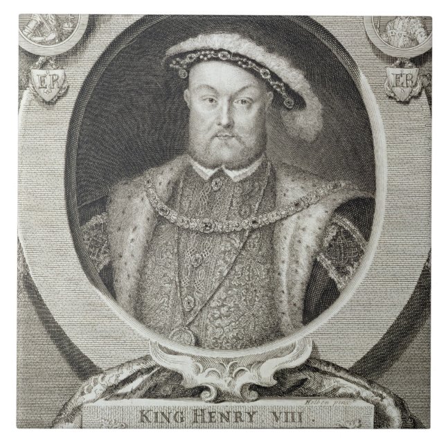 Henry VIII (1491-1547), efter en målning i Roen Kakelplatta (Framsidan)
