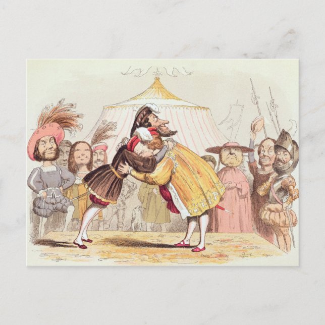 Henry VIII (1491-1547) och Francis I av Frankrike  Vykort (Framsida)