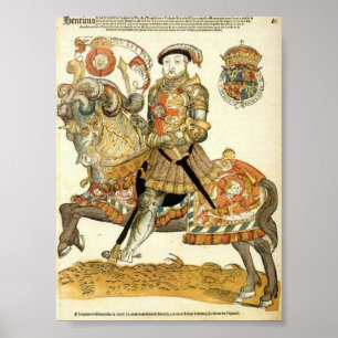 Henry VIII av England på hästrygg Poster