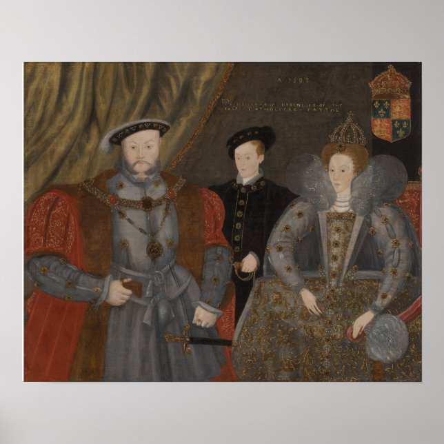 Henry VIII, Elizabeth I och Edward VI Poster (Framsidan)