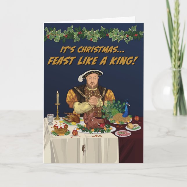 Henry VIII-fest som ett Kung-julkort Helgkort (Framsida)
