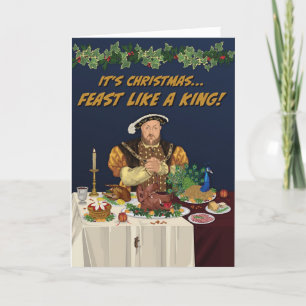 Henry VIII-fest som ett Kung-julkort Helgkort