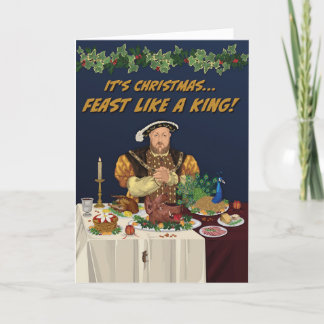 Henry VIII-fest som ett Kung-julkort Helgkort