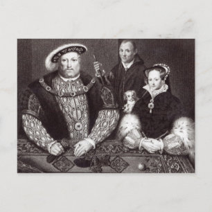 Henry VIII, hans dotterdrottning Mary Vykort