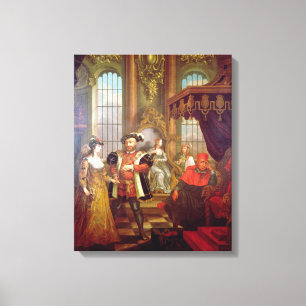 Henry VIII introducerande Anne Boleyn på domstole Canvastryck