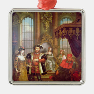 Henry VIII introducerande Anne Boleyn på domstole Julgransprydnad Metall