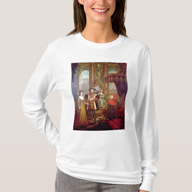Henry VIII introducerande Anne Boleyn på domstolen Tee Shirt (Framsida)