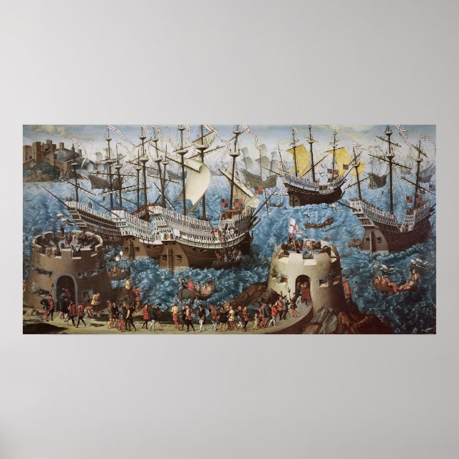 Henry VIII ombord på Henry Grace a Dieu Poster (Framsidan)