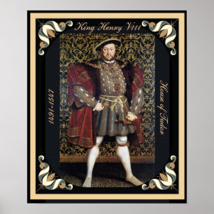Henry VIII Porträtt med Framed Kant Poster