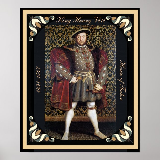 Henry VIII Porträtt med Framed Kant Poster (Framsidan)