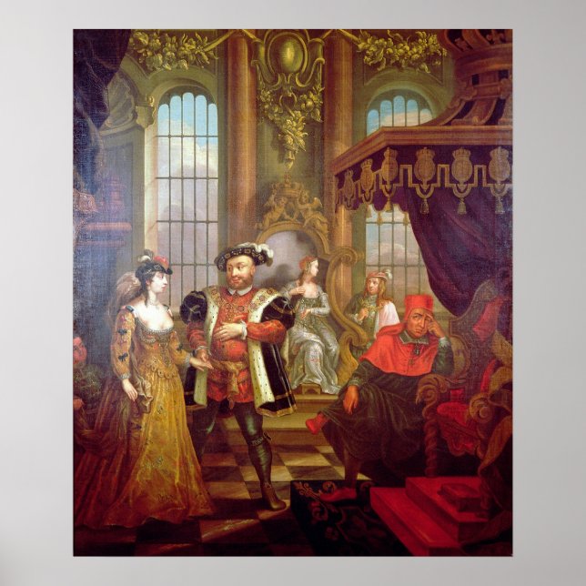 Henry VIII presenterade Anne Boleyn vid domstolen Poster (Framsidan)