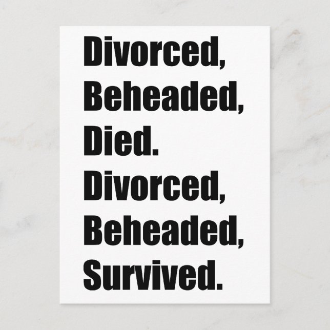 Henry VIII:s sex fruar Vykort (Framsida)