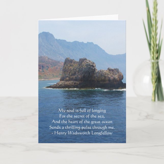 Henry Wadsworth Longfellow andligt citationstecken Kort (Framsida)