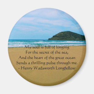 Henry Wadsworth Longfellow andligt citationstecken Magnet