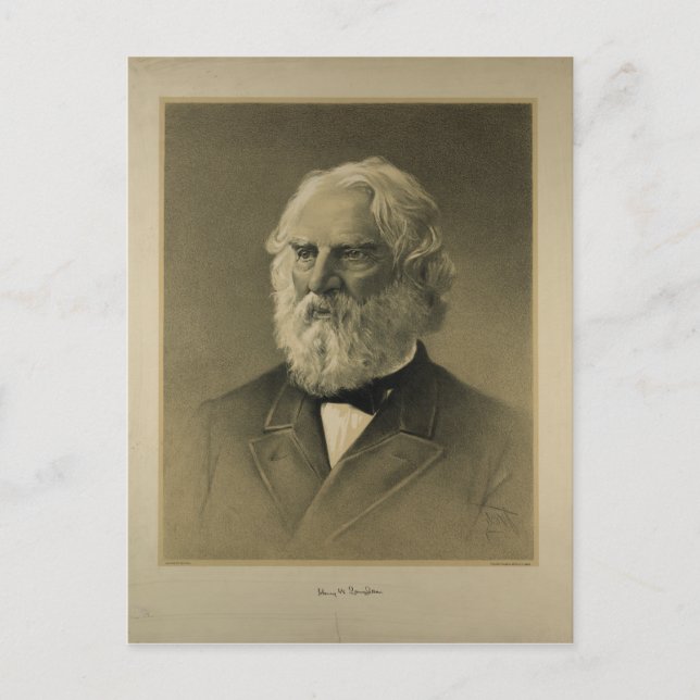 Henry Wadsworth Longmeder Porträtt (1888) Vykort (Framsida)