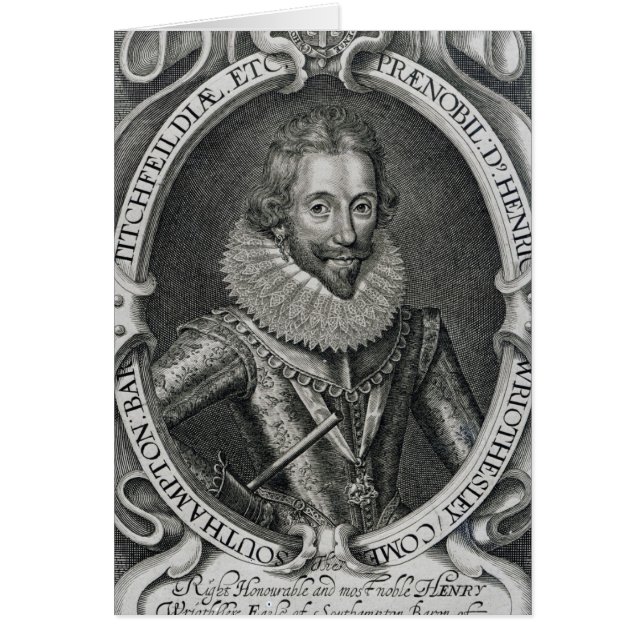 Henry Wriothesley, 3rd Earl av Southampton, 1617 Hälsningskort (Framsidan)